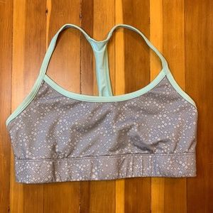 Grey/mint reversible sports bra S